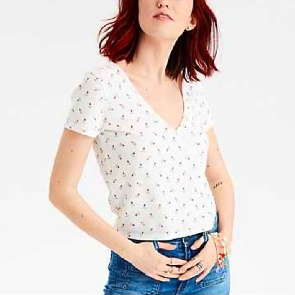 SOLD american eagle floral wrap top